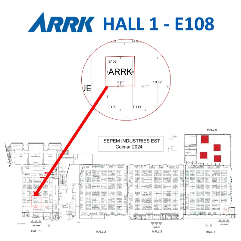 SEPEM Colmar 2024 plan du stand ARRK E108 Hall 1